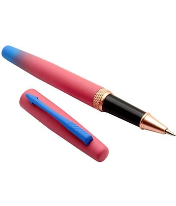 Srpc Syoro Peach & Blue Dualtone Color Velvet Finish Metal Body Ballpoint Pen