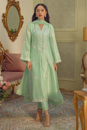 Mint desginer embroiderd Kurta set-S-36