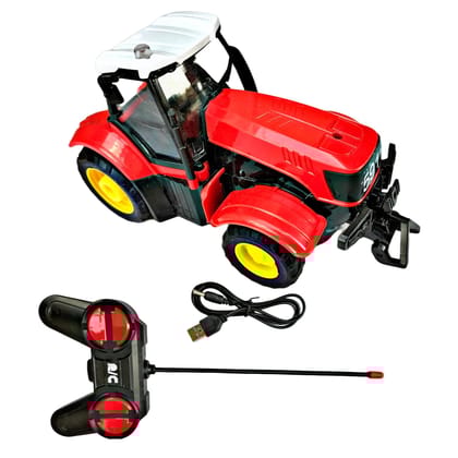 MM TOYS Remote Control Tractor Toy for Kids – Rechargeable Battery, 4-Direction Movement, 7-Inch Size, 3.7V Battery Included - Multicolor
