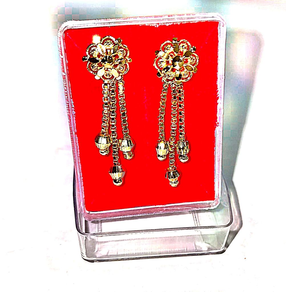 Gold Plated Chandbali Earrings with Pearls for Women
