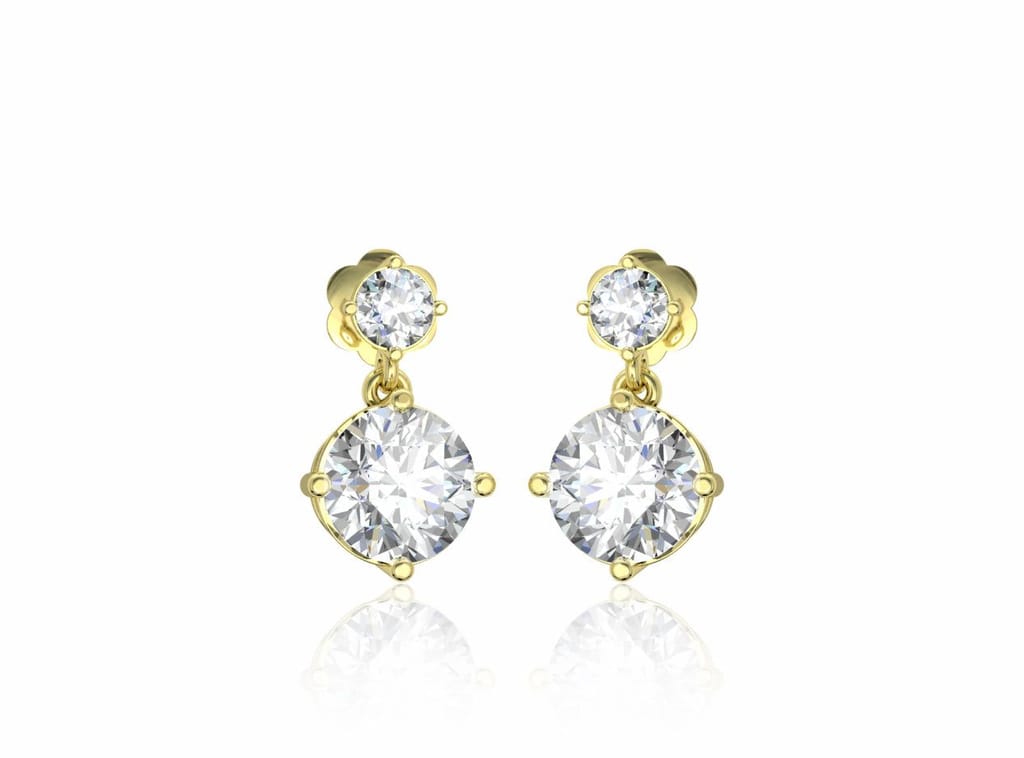 Illuminating Round Drop Solitaire Earrings