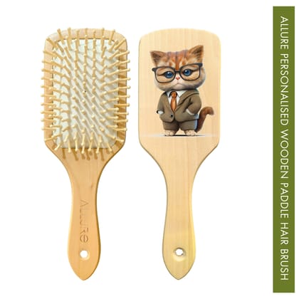 Allure Personalised Boss Cat Print Paddle Hair Brush Allure Personalised Boss Cat Print Paddle Hair Brush