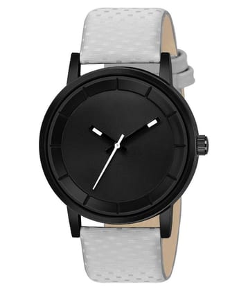 newmen - Light Grey Leather Analog Mens Watch