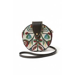 Abstract Folk Round Tapestry Sling Bag