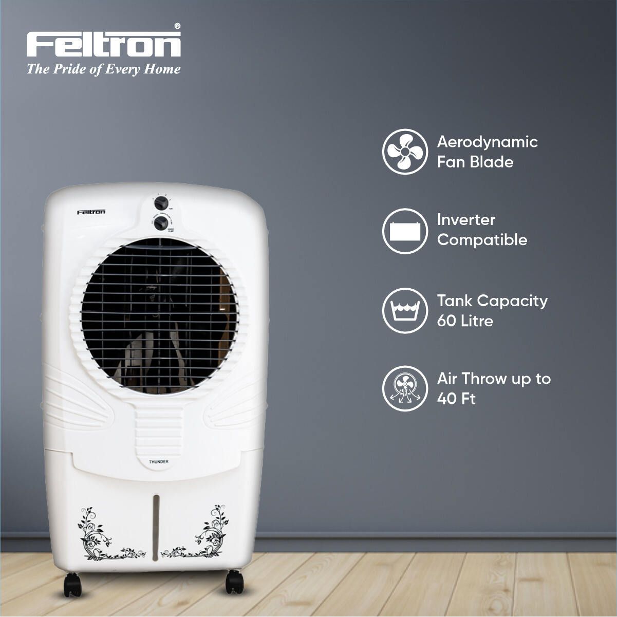 Feltron 60 Ltr Desert Air Cooler (Thunder)