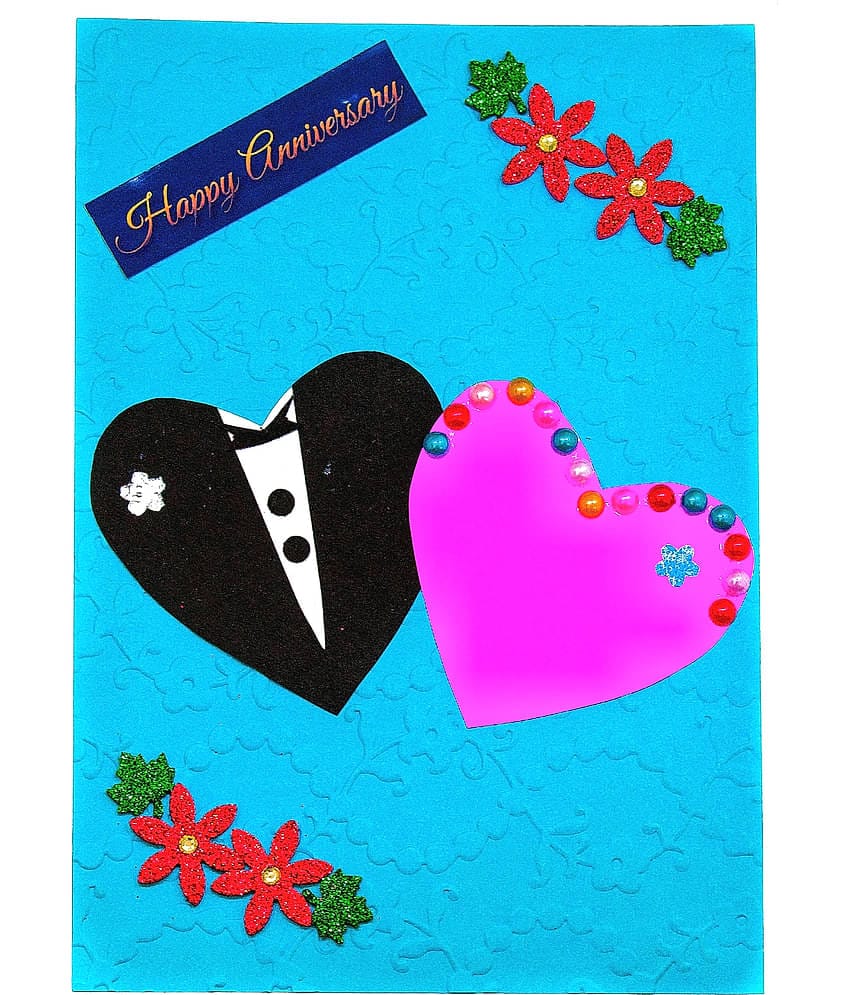 AanyaCentric Handmade Anniversary Greeting Card for Husband & Wife