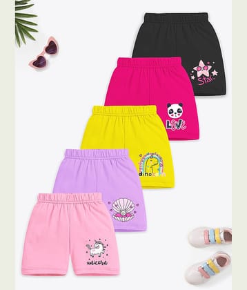 Trampoline Pack of 5 Girls Cotton Blend Shorts ( Multicolor )
