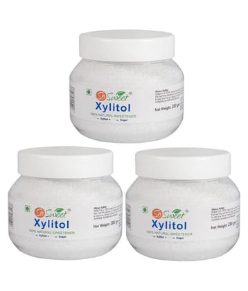 So Sweet Xylitol 100% Natural Sweetener 600gm -Sugarfree (PO3) (200gm Each)