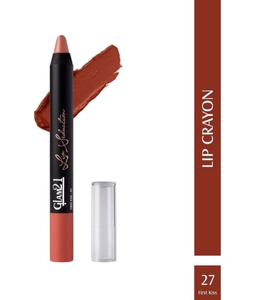 Glam21 Lip Seduction Non- Transfer Crayon Lipstick With Creamy Matte Formula 2.8gm First Kiss-27