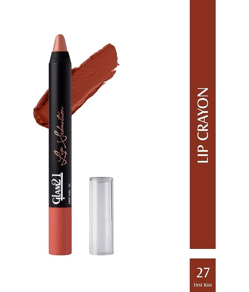 Glam21 Lip Seduction Non- Transfer Crayon Lipstick With Creamy Matte Formula 2.8gm First Kiss-27