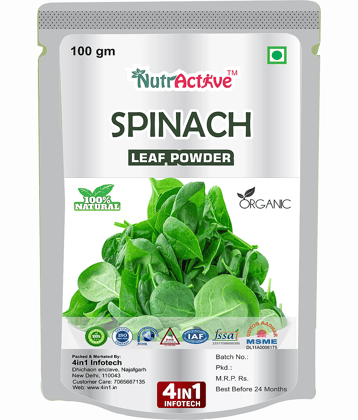 NutrActive Green Spinach Leaf Powder/ Palak Leaf Instant Soup 100 gm
