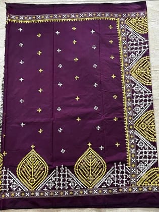 Blended Gujrati Silk Stitch Purple
