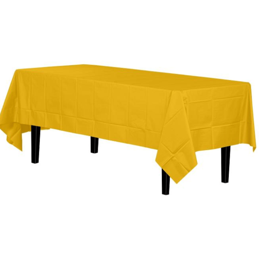 Yellow Vinyl Table Cover for Party Decor - 54X108 - 1PC - Party and Festive Needs | Buy online on ZillyBuy