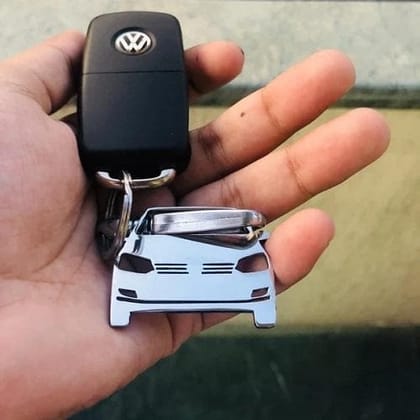 Volkswagen Vento Car Keychain-Silver