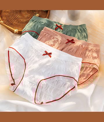 Flenzy Pack of 3 Nylon Hipster For Women ( Multicolor5 )