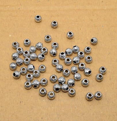 German Silver Metal Oxidize Silver Beads for Jewelry Making. , NBS-013-Per Packet of Approx 65 Pcs (50 Gram) / 7 MM