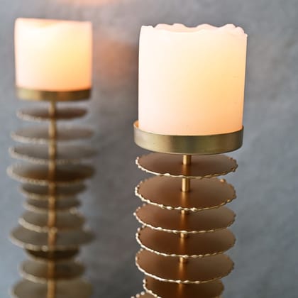 Marble & Gold Candle Stand Pair