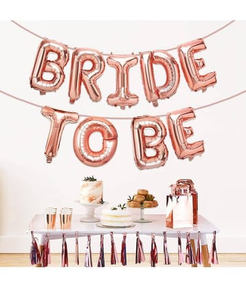 Zyozi ® RoseGold Bride To Be Foil Banner - Bachelorette Party Decorations, Bridal Shower, Engagement & Bride To Be Party Decorations