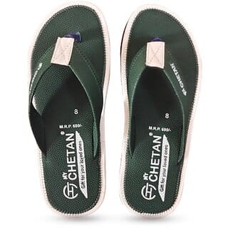 Men Printed Green Thong Flip-Flops Men Printed Green Thong Flip-Flops