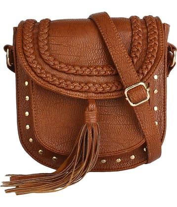 Lychee Bags Sling Bag PU Set of 1 ( Brown )