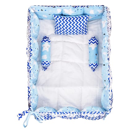 LOREM 3 Pillows & Square Shape Cotton Baby Bed for 0-1 Year BB16-18