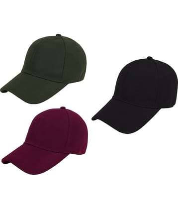 Zacharias - Multi Color Cotton Blend Men's Cap ( Pack of 3 )
