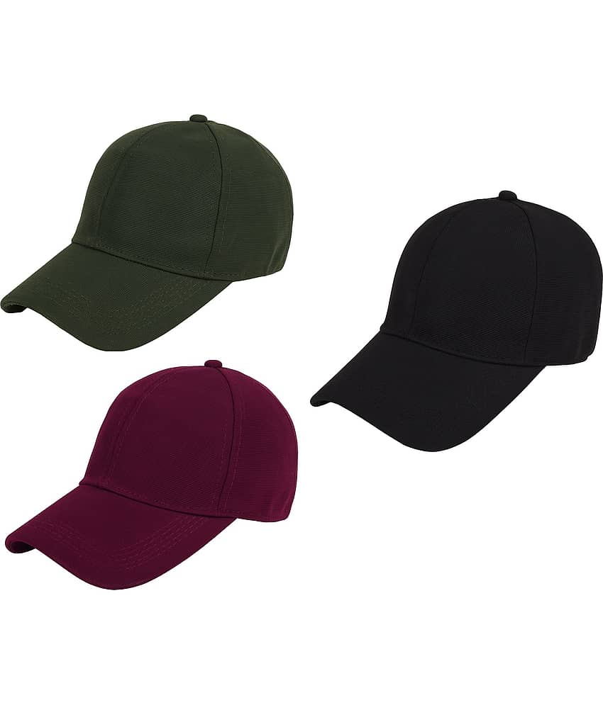 Zacharias - Multi Color Cotton Blend Men's Cap ( Pack of 3 )