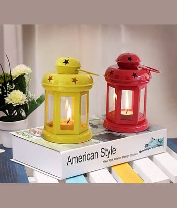 Arsalan Table Top and Hanging Iron Tea Light Holder - Pack of 2