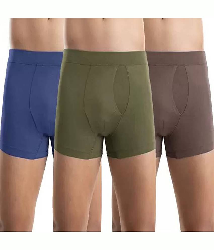 Cavenders Pack of 3 Cotton Blend Trunks For Men's ( Multicolor )