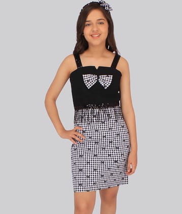 Cutecumber Georgette Shift Dress For Girls ( Pack of 1 , Black )