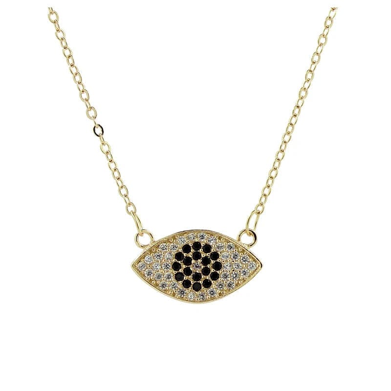 Hot Selling Charm Necklace Jewelry Necklace Silver with CZ Stones Evil Eye Design Necklace