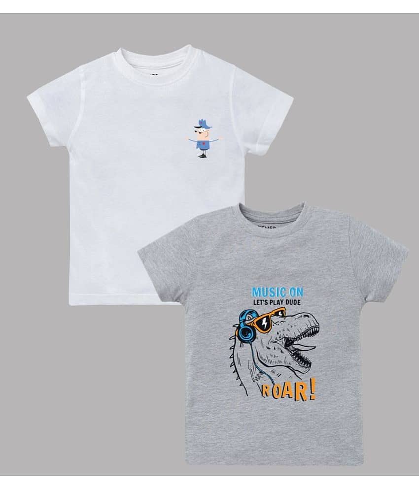 ETCHED DESIGN Pack of 1 Boys Cotton T-Shirt ( Multicolor )