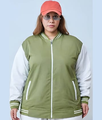 PLUS PARADISE Women Bomber Jacket ( Green )