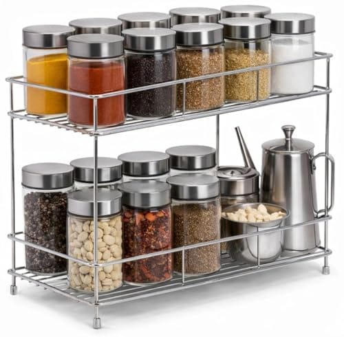 Stainless Steel 2 Tier Countertop Kitchen Rack