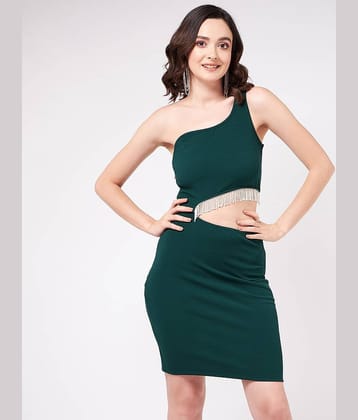 Zima Leto Women Polyester Solid Bodycon Dress ( Green )