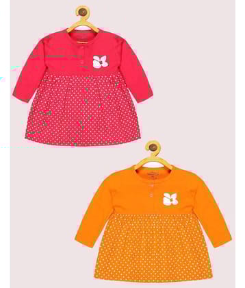 Babeezworld Pack of 2 Baby Girls Cotton Dress ( Multicolor )