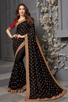 Black Embroidered Saree