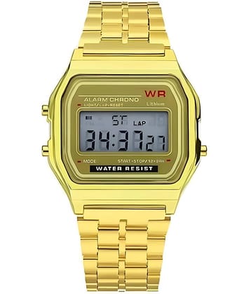 Viser Gold Metal Digital Womens Watch