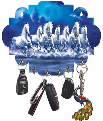 LCUPR Multicolour Wood Key Holder - Pack of 1