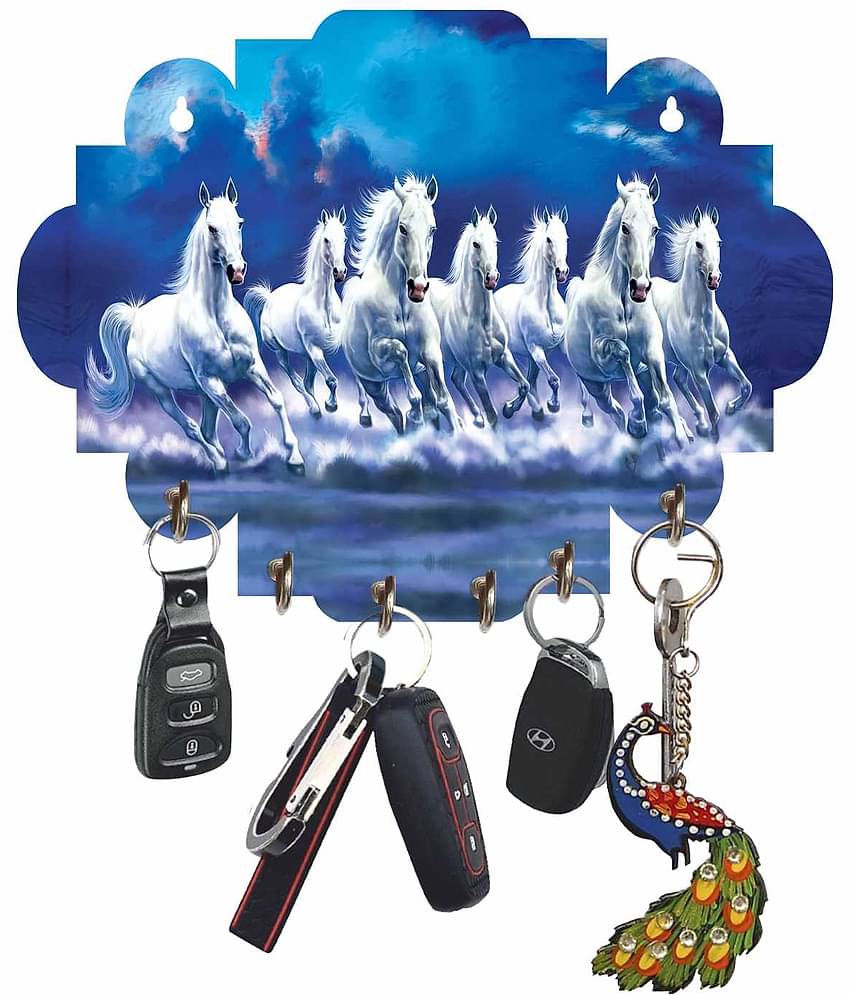 LCUPR Multicolour Wood Key Holder - Pack of 1