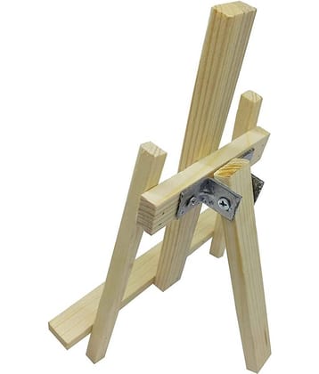 PRANSUNITA Small 9 Inch Wooden Tabletop Display Easel for Painting fixed by a Metal Clip for Classroom Art Activities, Painting Parties, Exhibitions & other Decorative Projects