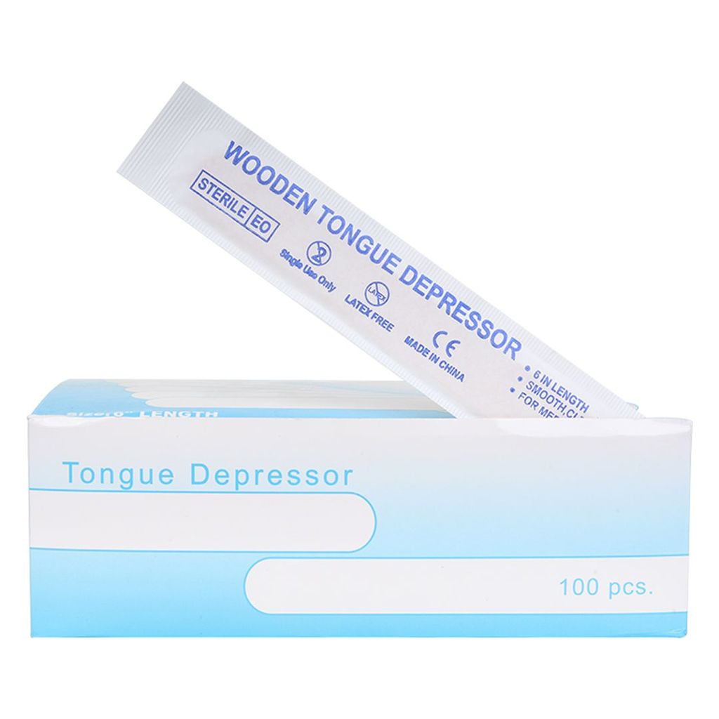 FAIRBIZPS Standard Size Wooden Polished Smooth Edges Tongue Depressor Sterile (Pack of 100)