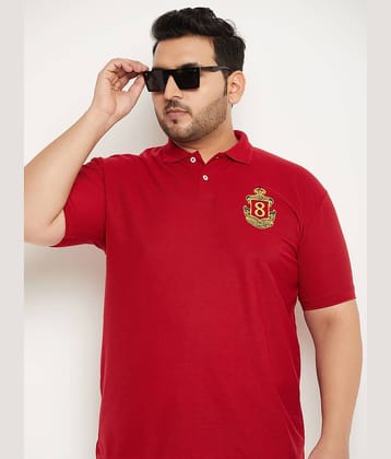 GET GOLF Pack of 1 Cotton Blend Regular Fit Solid Half Sleeves Men's Polo T Shirt ( Maroon )