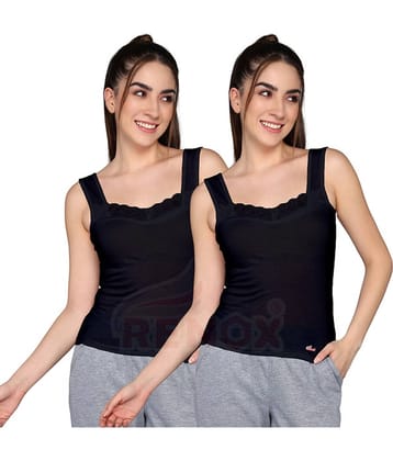 Renox Pack of 2 Cotton Camisoles ( Black )