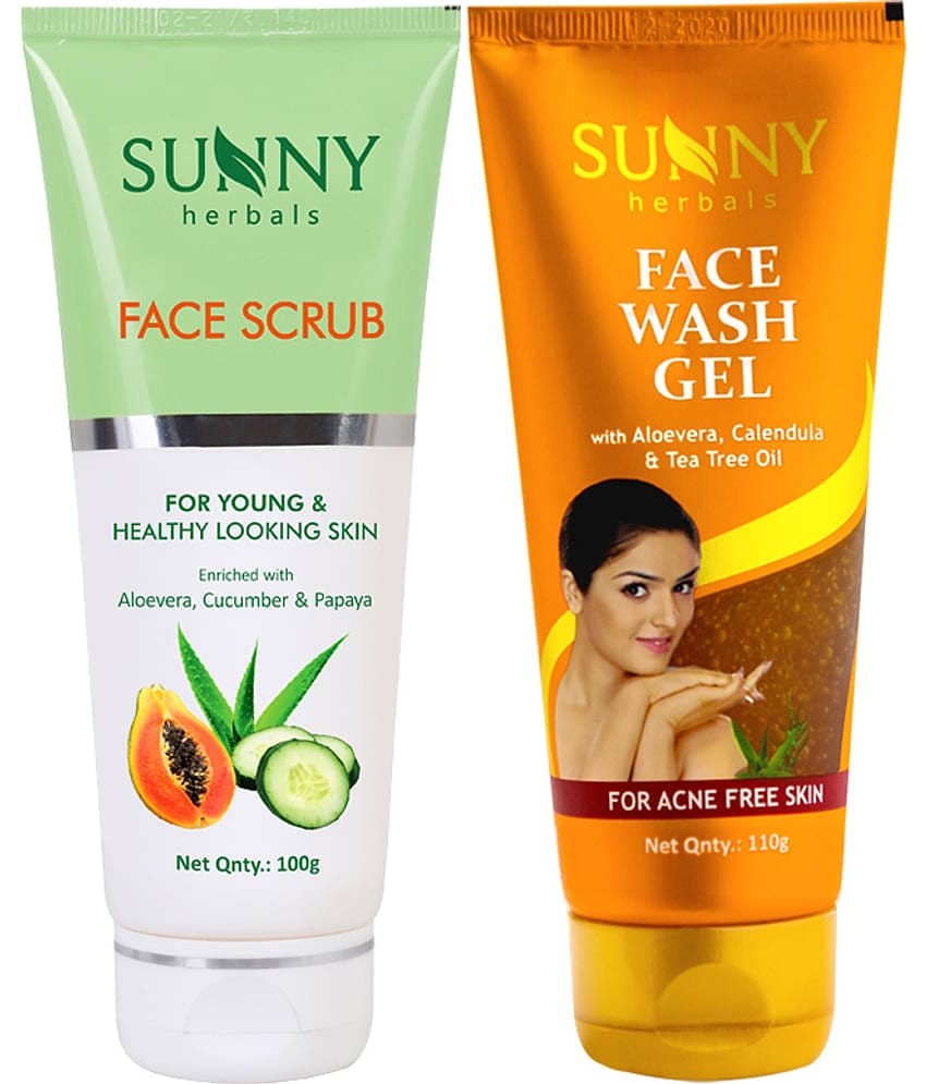 SUNNY HERBALS Tea Tree Oil Facewash 110 gm & Face Scrub & Exfoliators 100 gm