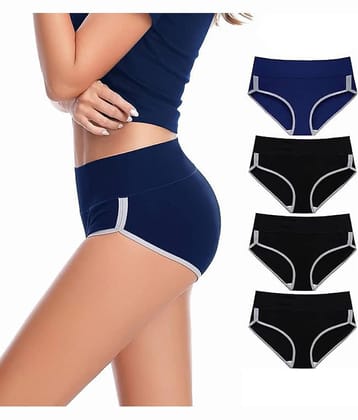 Louis Craft Pack of 4 Cotton Hipster For Women ( Multicolor )