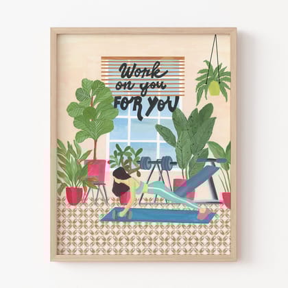 Work on You For You Wall Art Frame-8 X 10 inches / White Frame