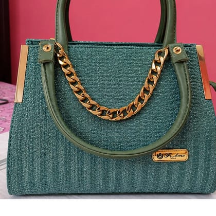 Kashvi Mart Tote Bag PU Set of 1 ( Green ) Kashvi Mart Tote Bag PU Set of 1 ( Green )