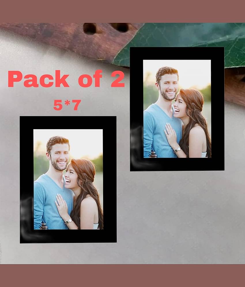 CHARKEE Wood Black Photo Frame Sets No. of Pieces- 2