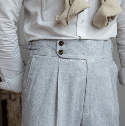 Ash Grey Signature Buttoned GURKHA PANTS by ITALIANVEGA®-28